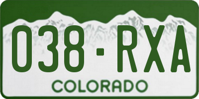 CO license plate 038RXA