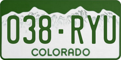 CO license plate 038RYU