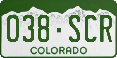 CO license plate 038SCR