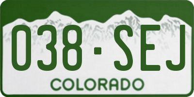 CO license plate 038SEJ