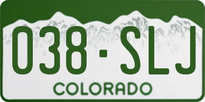 CO license plate 038SLJ