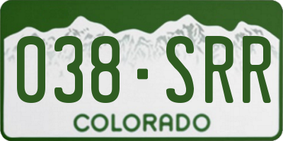 CO license plate 038SRR