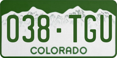 CO license plate 038TGU