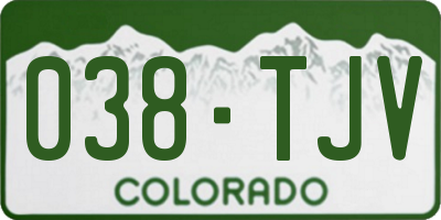 CO license plate 038TJV