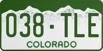 CO license plate 038TLE