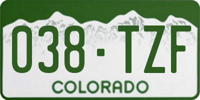 CO license plate 038TZF