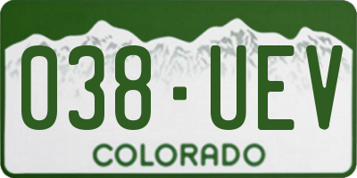CO license plate 038UEV