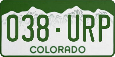 CO license plate 038URP