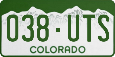 CO license plate 038UTS