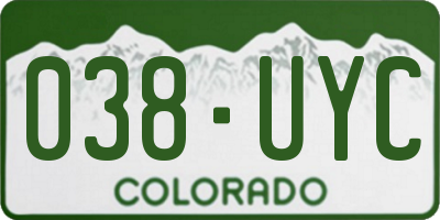 CO license plate 038UYC