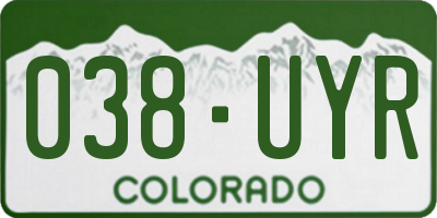 CO license plate 038UYR
