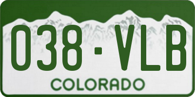CO license plate 038VLB
