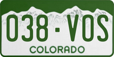 CO license plate 038VOS