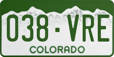 CO license plate 038VRE