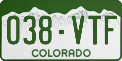 CO license plate 038VTF