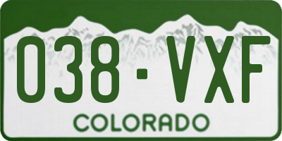 CO license plate 038VXF