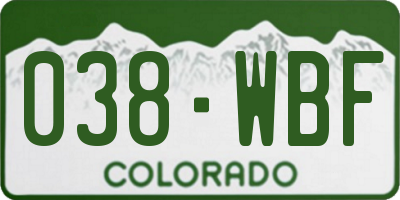 CO license plate 038WBF