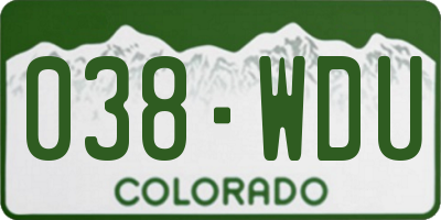 CO license plate 038WDU