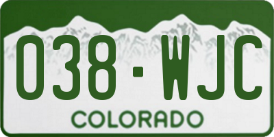 CO license plate 038WJC