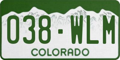 CO license plate 038WLM