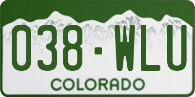 CO license plate 038WLU