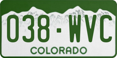 CO license plate 038WVC
