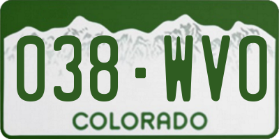 CO license plate 038WVO