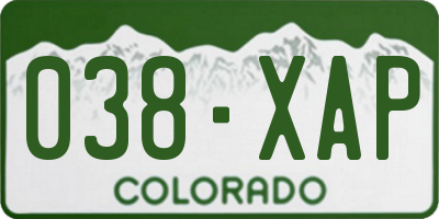 CO license plate 038XAP