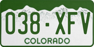 CO license plate 038XFV