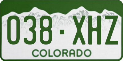 CO license plate 038XHZ