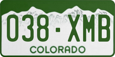 CO license plate 038XMB
