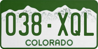 CO license plate 038XQL