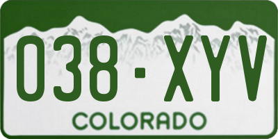 CO license plate 038XYV