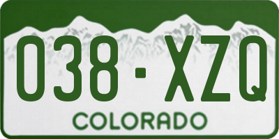CO license plate 038XZQ