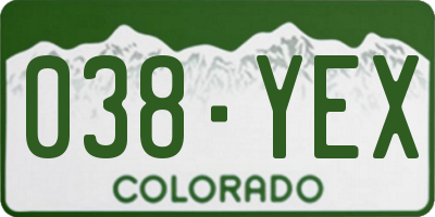 CO license plate 038YEX