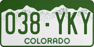 CO license plate 038YKY