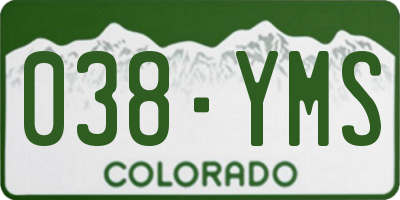 CO license plate 038YMS