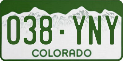 CO license plate 038YNY