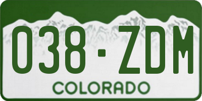 CO license plate 038ZDM