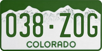 CO license plate 038ZOG