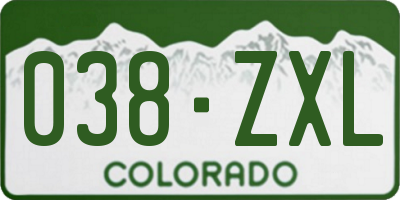 CO license plate 038ZXL