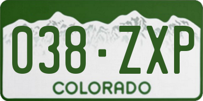 CO license plate 038ZXP