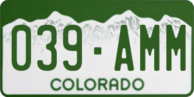 CO license plate 039AMM