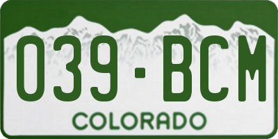 CO license plate 039BCM