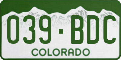 CO license plate 039BDC