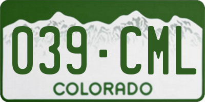 CO license plate 039CML