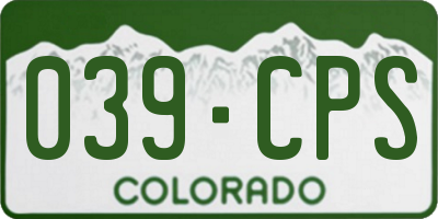 CO license plate 039CPS