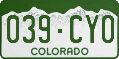 CO license plate 039CYO