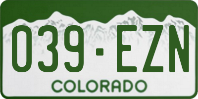 CO license plate 039EZN