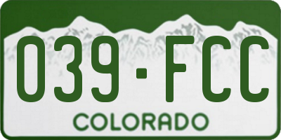 CO license plate 039FCC